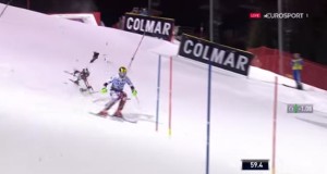 drone crash skieur