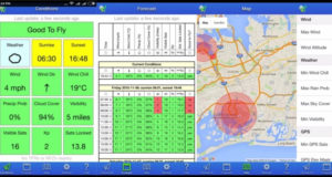 Interface de l'application UAV Forecast